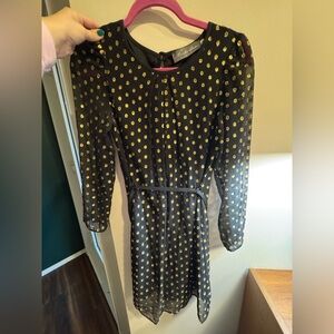 Black and Gold Polka Dot Dress